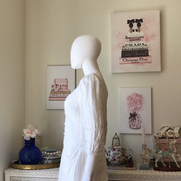 Reformation Eloise 100% linen button front dress white color size 10 - Picture 6 of 11